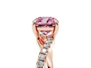 Cushion Cut Twist Engagement Ring Setting for a Fancy Pink Lab-Grown Diamond | Rose Gold