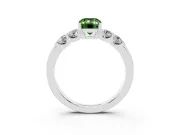 Emerald Cut Five Stone Engagement Ring Setting for a Fancy Green Lab-Grown Diamond | Platinum