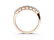Round Lab-Grown Diamond Half Eternity Wedding Band | Raised Round Heads | Rose Gold