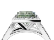 Princess Cut Halo Engagement Ring Setting for a Fancy Green Lab-Grown Diamond | Sterling Silver - Design NV-24520