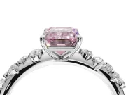 Emerald Cut Graduated Solitaire Engagement Ring Setting for a Fancy Pink Lab-Grown Diamond | Platinum
