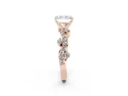 Radiant Cut Diamond Solitaire Twisted Band Set in Rose gold with Pavé Setting