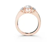 Pear-Shaped Three Stone Engagement Ring Setting | Matching Side Stones | Rose Gold