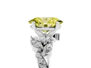 Oval Floral Engagement Ring Setting for a Fancy Yellow Lab-Grown Diamond | White Gold
