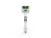 Asscher Cut Solitaire Engagement Ring Setting for a Fancy Green Lab-Grown Diamond | Flat Tab Prongs | Platinum