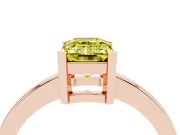 Emerald Cut Solitaire Engagement Ring Setting for a Fancy Yellow Lab-Grown Diamond | Flat Tab Prongs | Rose Gold