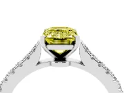 Emerald Cut Pavé Engagement Ring Setting for a Fancy Yellow Lab-Grown Diamond | Platinum - Design NV-24454