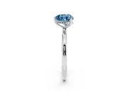 Fancy Blue Heart Cut Diamond Solitaire Engagement Ring Set in Platinum with Prong Setting and Polished Band