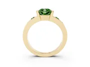Cushion Cut Tension Style Engagement Ring Setting for a Fancy Green Lab-Grown Diamond | Yellow Gold