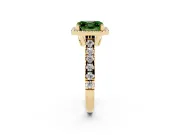 Asscher Cut Accented Halo Engagement Ring Setting for a Fancy Green Lab-Grown Diamond | Yellow Gold