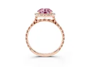Round Rope Halo Engagement Ring Setting for a Fancy Pink Lab-Grown Diamond | Rose Gold