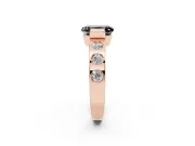Emerald Cut Tension Style Engagement Ring Setting for a Black Center | Flush Set Accents | Rose Gold