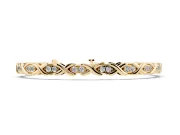 Round Lab-Grown Diamond X-Link Tennis Bracelet | Paired Stones in Pointed Ovals | Yellow Gold