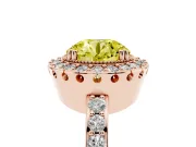 Round Vintage Milgrain Halo Engagement Ring Setting for a Fancy Yellow Lab-Grown Diamond | Pierced Gallery | Rose Gold