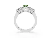 Pear-Shaped 5 Stone Engagement Ring Setting for a Fancy Green Lab-Grown Diamond | Sterling Silver