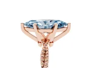 Marquise Twisted Solitaire Engagement Ring Setting for a Fancy Blue Lab-Grown Diamond | Rose Gold