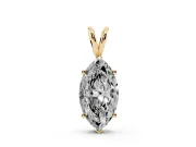 Marquise Lab-Grown Diamond Solitaire Pendant Necklace | V Split Bail | Yellow Gold