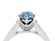 Marquise Graduated Pavé Engagement Ring Setting for a Fancy Blue Lab-Grown Diamond | Sterling Silver