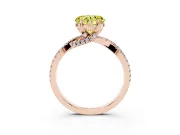 Heart-Shaped Twisted Pave Engagement Ring Setting for a Fancy Yellow Lab-Grown Diamond | Split Shank | Rose Gold