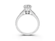 Round Pave Split Shank Engagement Ring Setting | Double Claw Prongs | Platinum