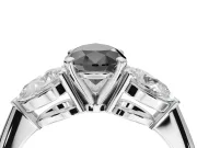 Pear-Shaped Three-Stone Engagement Ring Setting for a Black Center | Pear Side Stones | Platinum