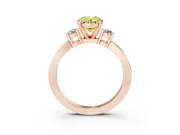 Fancy Yellow Three-Stone Oval Cut Diamond Twist Band Ring Set in Rose gold with Pavé Accents and Prong Setting