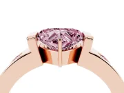 Heart-Shaped Tension Style Engagement Ring Setting for a Fancy Pink Lab-Grown Diamond | Rose Gold