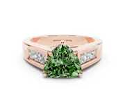 Heart-Shaped Channel-Set Engagement Ring Setting for a Fancy Green Lab-Grown Diamond | Rose Gold