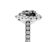 Heart-Shaped Halo Engagement Ring Setting for a Black Center | Tapered Band | Platinum
