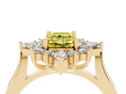 Emerald Cut Engagement Ring Setting for a Fancy Yellow Lab-Grown Diamond | Yellow Gold - Design NV-24790