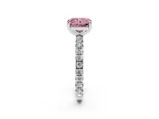 Radiant Cut Pavé Solitaire Engagement Ring Setting for a Fancy Pink Lab-Grown Diamond | Sterling Silver