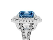 Asscher Cut Halo Engagement Ring Setting for a Fancy Blue Lab-Grown Diamond | White Gold - Design NV-24799