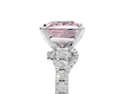 Princess Cut Pavé Engagement Ring Setting for a Fancy Pink Lab-Grown Diamond | Crossover Gallery | Sterling Silver