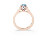 Pear-Shaped Graduated Pavé Engagement Ring Setting for a Fancy Blue Lab-Grown Diamond | Rose Gold