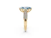 Marquise Multi Row Pave Engagement Ring Setting for a Fancy Blue Lab-Grown Diamond | Yellow Gold