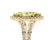 Marquise Split Shank Halo Engagement Ring Setting for a Fancy Yellow Lab-Grown Diamond | Yellow Gold