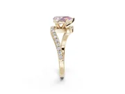Pear-Shaped Bypass Pavé Engagement Ring Setting for a Fancy Pink Lab-Grown Diamond | Yellow Gold
