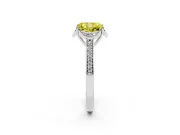Radiant Cut Floral Pavé Engagement Ring Setting for a Fancy Yellow Lab-Grown Diamond | Platinum