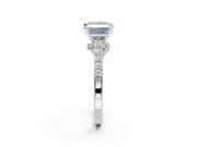 Princess Cut Pavé Solitaire Engagement Ring Setting for a Fancy Blue Lab-Grown Diamond | Crossover Gallery | Platinum