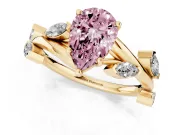 Pear-Shaped Twisted Vine Engagement Ring Setting for a Fancy Pink Lab-Grown Diamond | Yellow Gold