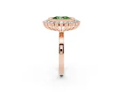 Oval Bezel Halo Engagement Ring Setting for a Fancy Green Lab-Grown Diamond | Rose Gold