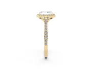 Radiant Cut Pavé Halo Engagement Ring Setting | Yellow Gold
