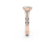 Pear-Shaped Cathedral Channel Set Engagement Ring Setting | Double Claw Prongs | Rose Gold