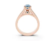 Pear-Shaped Channel Engagement Ring Setting for a Fancy Blue Lab-Grown Diamond | Rose Gold - Design NV-24671