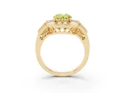 Oval Milgrain Sectioned Halo Engagement Ring Setting for a Fancy Yellow Lab-Grown Diamond | Yellow Gold