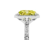 Radiant Cut Halo Engagement Ring Setting for a Fancy Yellow Lab-Grown Diamond | White Gold - Design NV-24729