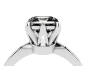 Fancy Black Asscher Cut Diamond Solitaire Engagement Ring Set in White gold with Slim Tapered Solitaire Band