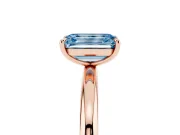Emerald Cut Low Set Solitaire Engagement Ring Setting for a Fancy Blue Lab-Grown Diamond | Rose Gold
