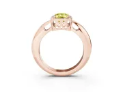 Fancy Yellow Emerald Cut Diamond Halo Engagement Ring Set in Rose gold with Plain Split Shank and Prong Setting