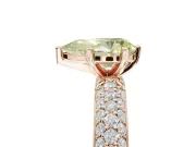 Pear-Shaped Domed Pavé Engagement Ring Setting for a Fancy Yellow Lab-Grown Diamond | Rose Gold